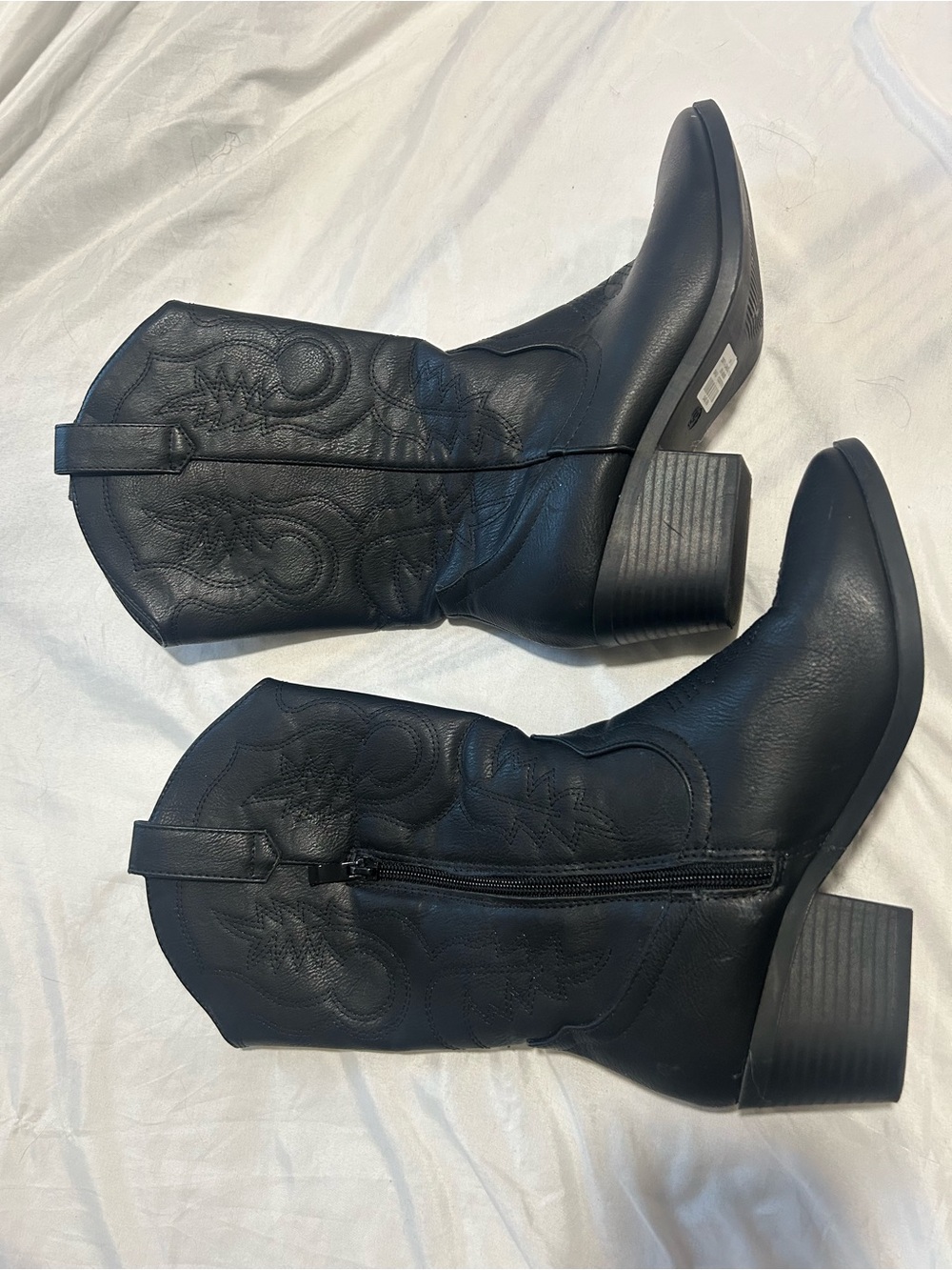 Charlotte Russe Black Western Ankle Boots cowboy womens 9